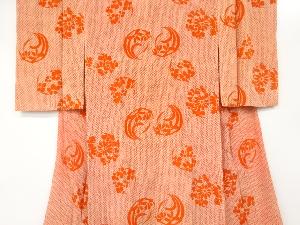 アンティーク　錦紗疋田花模様長襦袢